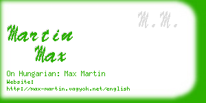 martin max business card